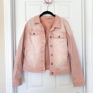 Merona Pink Denim Jacket Mineral Dyed New Without Tags Stretchy Cotton Medium